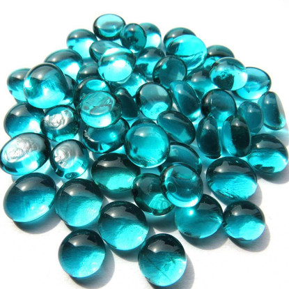 Mini Nuggets, Teal Crystal, 50g, transparent