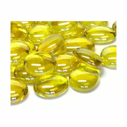 Glass Gems, Yellow Crystal, transparent, 100g