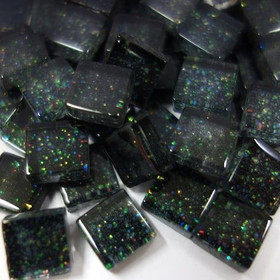 Mini Glitter, 1x1 cm, Black 50 g