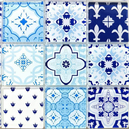 Glass mosaic, Arabesque, 9 pcs