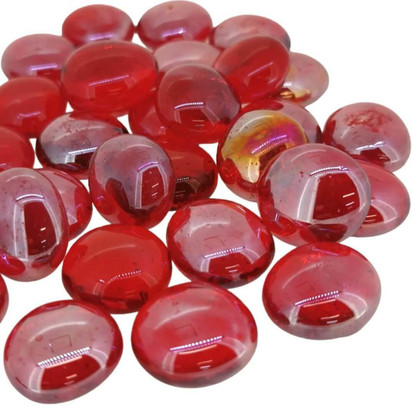 Glass Gems, Red Iridescent, transparent, 500g