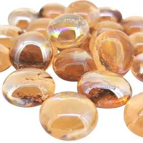 Lasihelmet, Peach Diamond, läpikuultava, 100 g