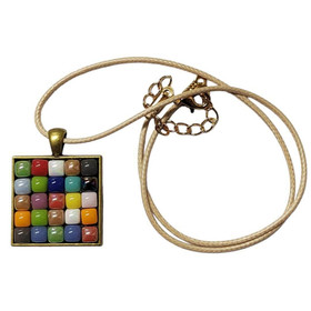 Mosaic jewerly square, bronze, DIY