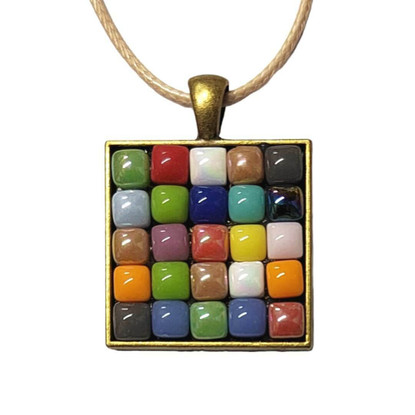 Mosaic jewerly square, bronze, DIY