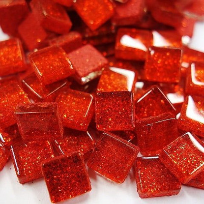 Mini Glitter, 1x1 cm, Red 500 g