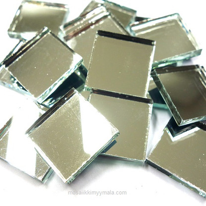 Mirror Mosaic, Silver, 2x2cm, 500 g