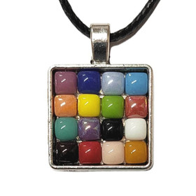 Mosaic jewerly square, silver, DIY