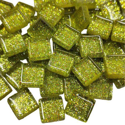 Mini Glitter, 1x1cm, Lime 500 g