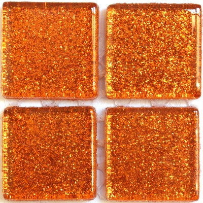Glasmosaik Glitter 20 mm, Burnt Orange, ark