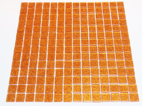 Glass Mosaic Glitter 20 mm, Burnt Orange, Sheet