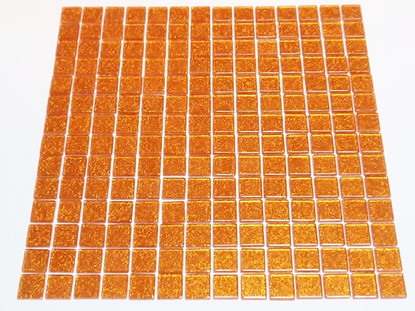 Glasmosaik Glitter 20 mm, Burnt Orange, ark