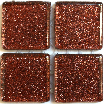 Glass Mosaic Glitter 20 mm, Brown, 49 Tiles