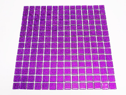 Glasmosaik Glitter 20 mm, Violet, ark