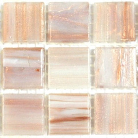Glasmosaik Goldlink 20 mm, Cream Gold-Copper, 25 bitar