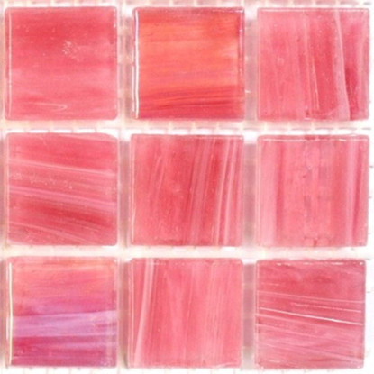 Glasmosaik Goldlink 20 mm, Shocking Pink, 25 bitar