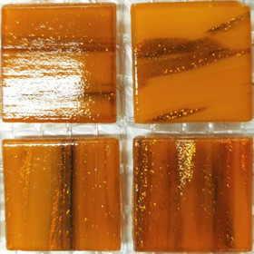 Glasmosaik Goldlink 20 mm, Tiger Gold, 25 bitar