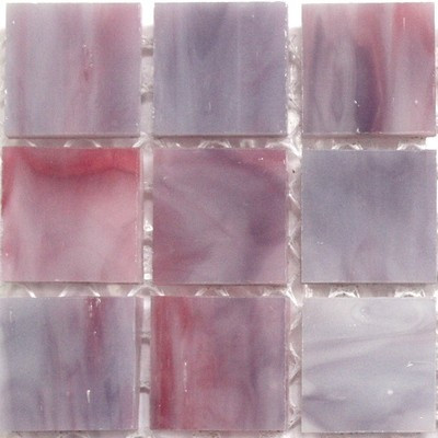 Glass Mosaic Marbled 20 mm, Very Berry, 25 Tiles