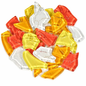 Lasimosaiikkipalat Crash Glass – Yellow-Red Mix, 500 g