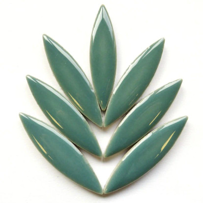 Ceramic ellipse, Phthalo Green, 4 pcs