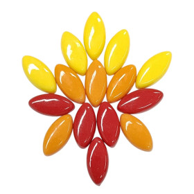 Glasblad Art, Yellow-Red Mix, 50 g