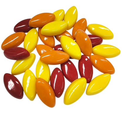 Glass Leaves Art, Yellow-Red Mix, 50 g