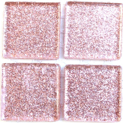 Glass Mosaic Glitter 20 mm, Pink, 49 Tiles