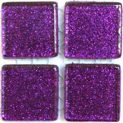 Glasmosaik Glitter 20 mm, Violet, ark
