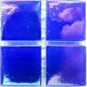 Glasmosaik Iriserande 20 mm, Sapphire Blue, ark
