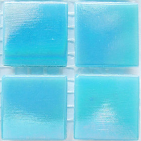 Glasmosaik Iriserande 20 mm, Turquoise, ark
