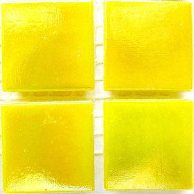 Glasmosaik Iriserande 20 mm, Yellow Citrine, 25 bitar