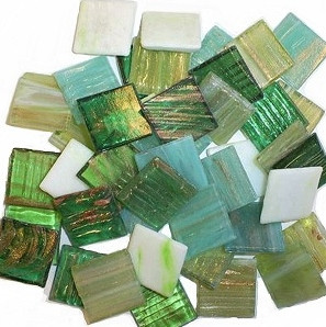 Lasimosaiikkipalat Joy Deluxe 20 mm, Green Mix, 200 g
