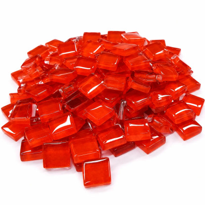 Glass Mosaic Tiles Mini Crystal 10 mm, Red, 150 g