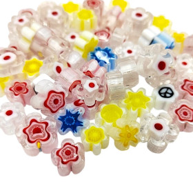 Millefiori, Flower Clear Pastel Mix, 25 g
