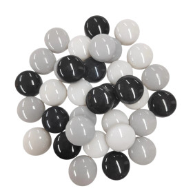 Minihelmet 12 mm, Black–White Mix, 50 g
