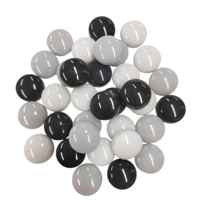 Mini Gems 12 mm, Black–White Mix, 50 g