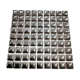 Mini glaserad keramik, Silver, 81 st