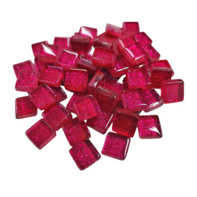 Mini Glitter, 1×1 cm, Fuchsia 50 g