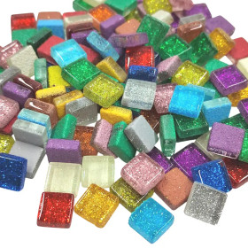 Mini Glitter, 1x1 cm, Mix 200 g