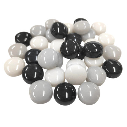 Mini Gems 12 mm, Black–White Mix, 50 g