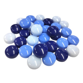 Mini Glass Gems 12 mm, Blue Mix, 50 g