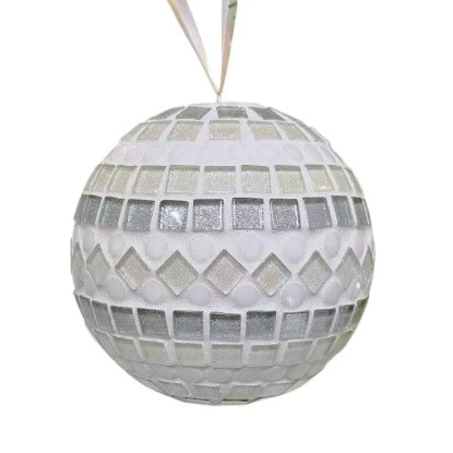 Mosaikboll, Snö, 11 cm, DIY