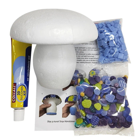 Flower Mushroom, Blue, DIY