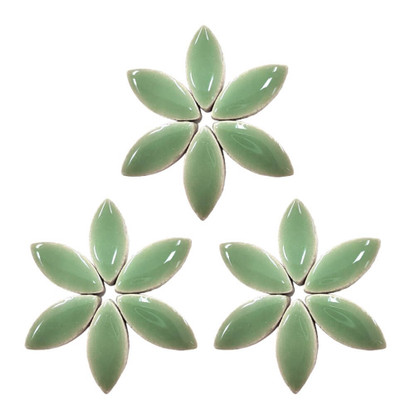 Ceramic leaves, Jade, 25mm, 50g