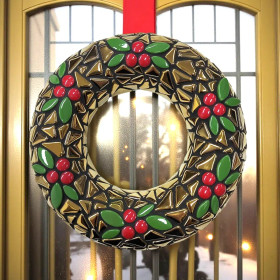 Mosaic Christmas Wreath, DIY