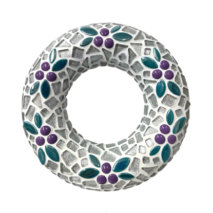 Mosaic Christmas Wreath, Silver, DIY