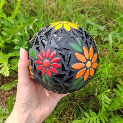 Mosaiikkipallo, Kukat, DIY