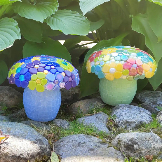Flower Mushroom, Blue, DIY