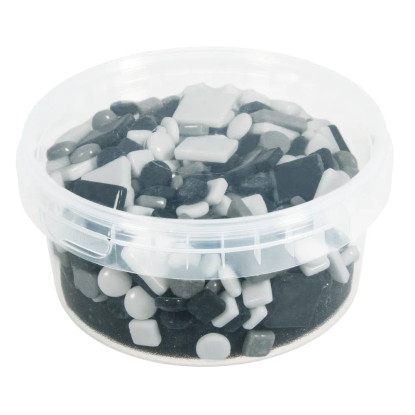 Fancy Glass Black/White Mix 500 g