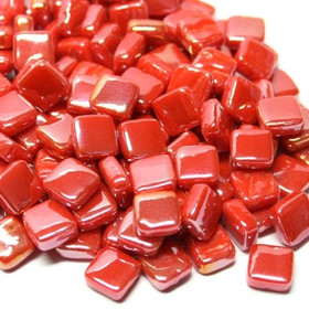 Ottoman 8 mm Iridescent Glass Mosaic, Bright Red, 50 g
