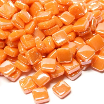 Ottoman 8 mm helmiäishohtoinen lasimosaiikki, Orange Opal, 200 g
